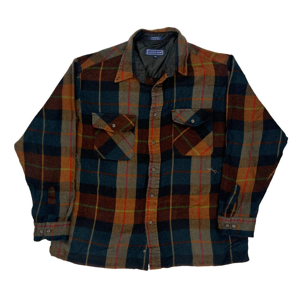 Camicia di flanella a quadri Savile Fila XL multicolore acrilico