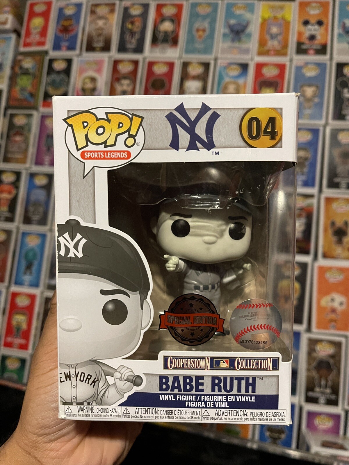 Funko Babe Ruth Negro Blanco Edición Especial. Figura De Vinilo Pop De Los Yankees De Nueva York 04 Legend