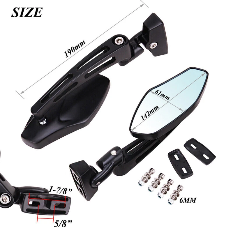 Espejos retrovisores para Yamaha FZ1 FZR YZF 600 R R1 R6 R6S Suzuki GSXR 600/750/1000 Foto 3 de 4