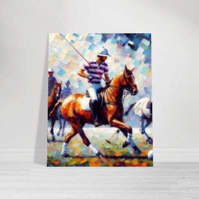 Polo Player Original Painting | Elegant Home Decor Wall Art Print