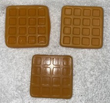 Lot Of 3 Plastic Waffles Pretend Play Fake Food Child s Toy