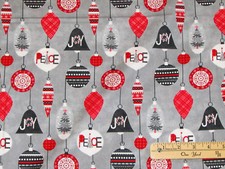Let it Snow Ornaments Christmas Contempo Fabric by the 1/2 Yard 4581