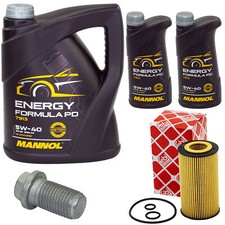 Motor&ouml;l Set MANNOL 5W-40 7 Liter + &Ouml;lfilter + Schraube f&uuml;r Mercedes C-Klasse GLK