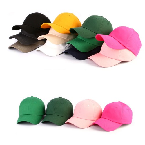 Unisex Mens Womens Solid 13 Color Plain Baseball Cap Adjustable Trucker Hats - Picture 2 of 19