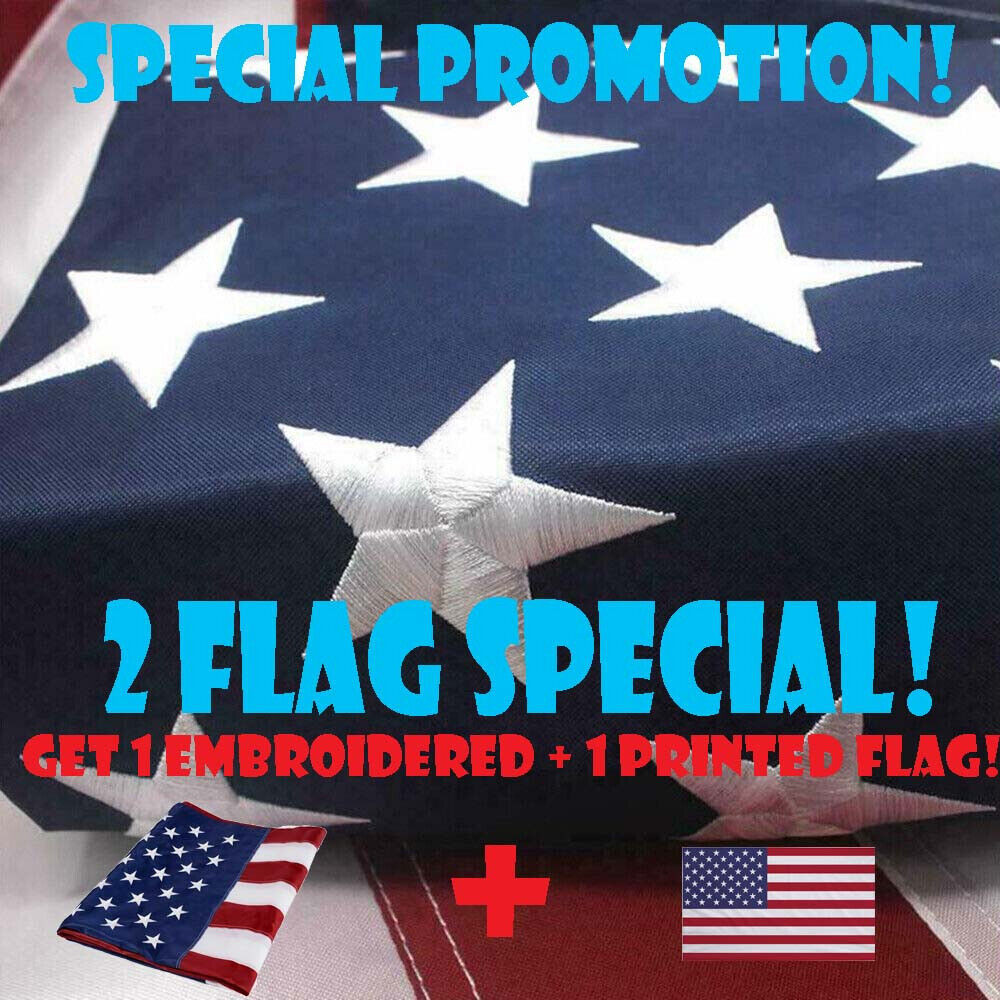 3x5 ft US American Flag Heavy Duty Embroidered Stars Sewn Stripes Grommets Nylon