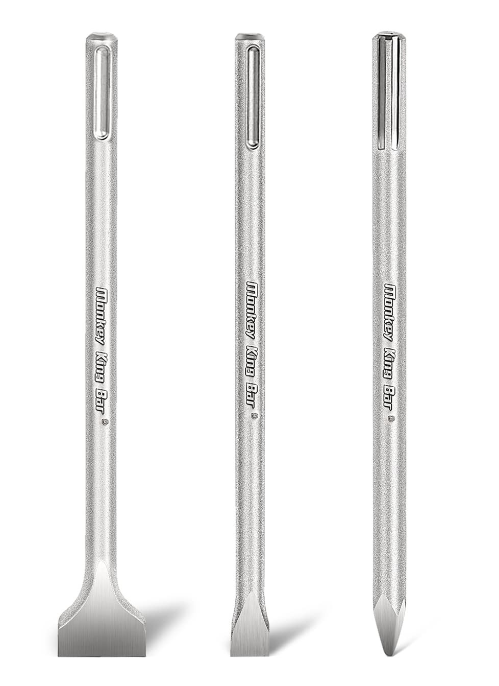 SDS Max 16-inch 3-Piece Chisel Bit Set for Hammer Drills Compatible with All Brands