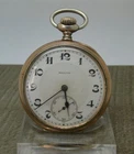 Antique Swiss Made Zenith Solid Silver 800 & Gold Pocket Watch 49mm, Runs,c1919