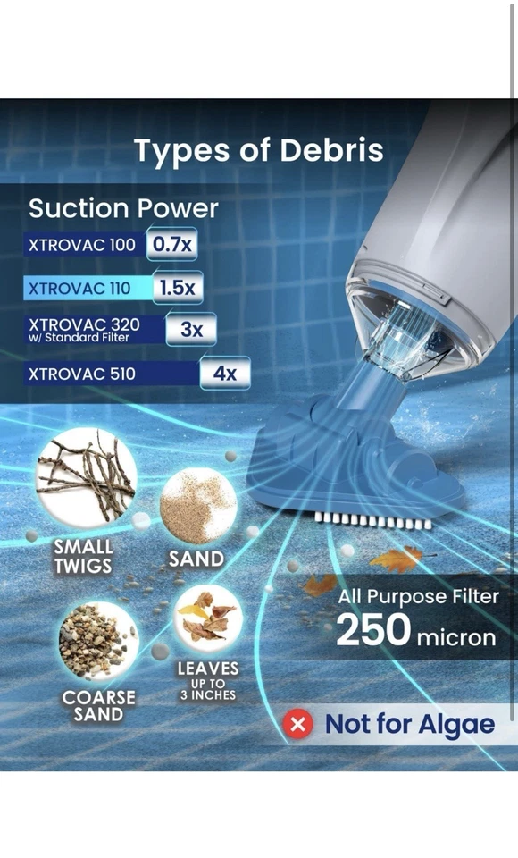 KOKIDO (2025) Aspiradora de Piscina Portátil Recargable, Poste de Aluminio y 2 Cabezales de Cepillo Foto 3 de 4