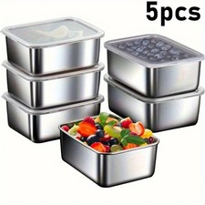 5pc Stainless Steel Food Storage Containers w...