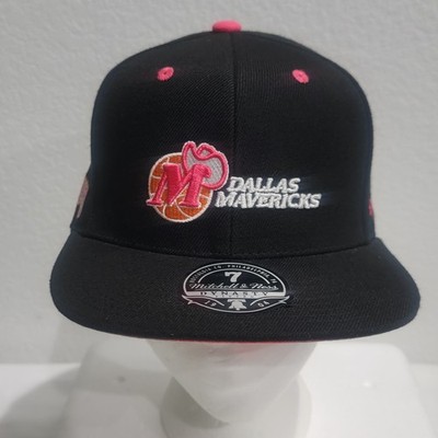 New-Dallas Mavericks Hat Cap HWC Florida Sunset Fitted Sz7 Black Mitchell & Ness