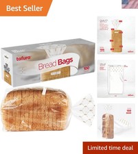 100 Count Clear Bread Storage Bags with Twist Ties - BPA Free, Freshness Tracker
