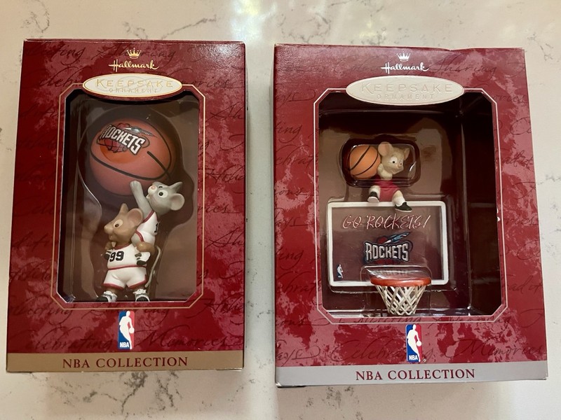Houston Rockets NBA Collection Hallmark Keepsake Ornaments Lot of 2