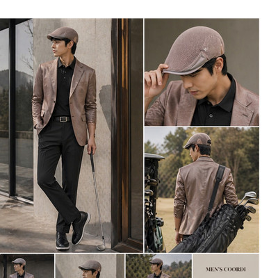 Lee Dong Soo Beige Mesh Hunting Cap Breathable Adjustable Golf Men's Hat
