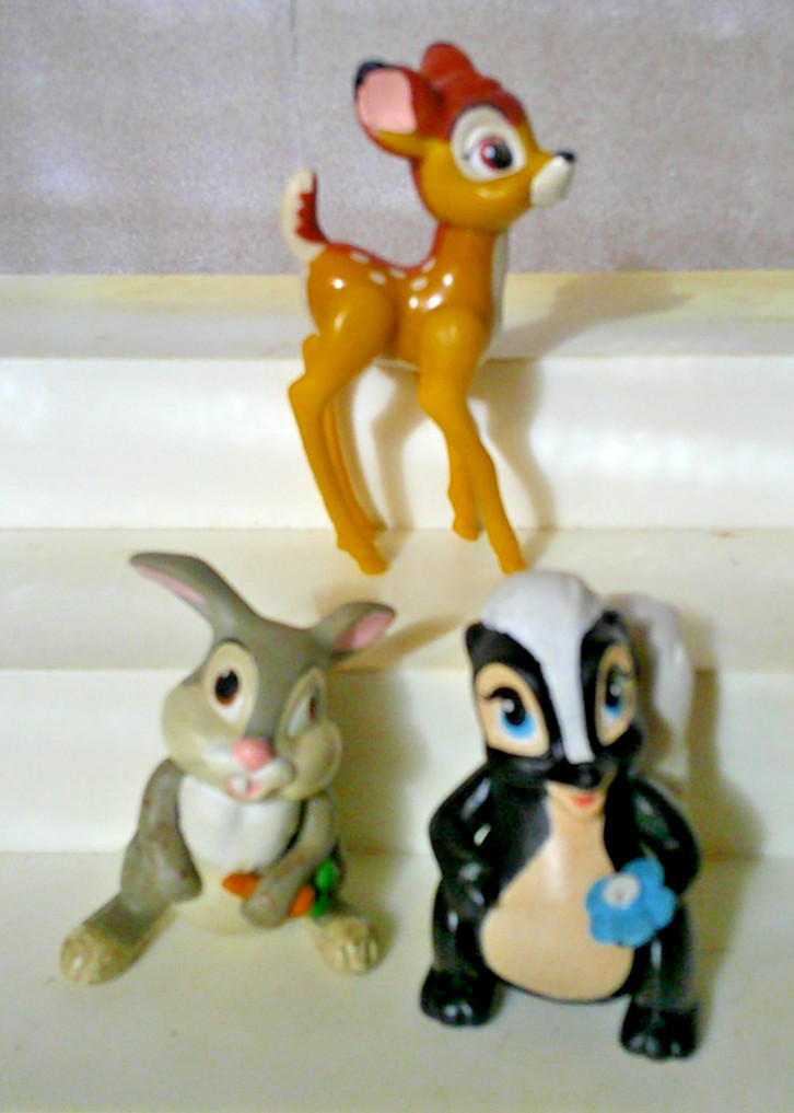 Disney Bambi Figures ~ Bambi ~ Thumper ~ Flower ~ Lot 1