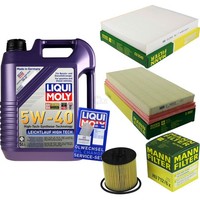Mann Inspektionspaket 5L Liqui Moly 5W-40 FüR VW Polo 1.4 FSI