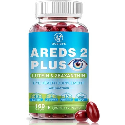 AREDS 2 Plus Eye Vitamins 160 Softgels Lutein Zeaxanthin DHA