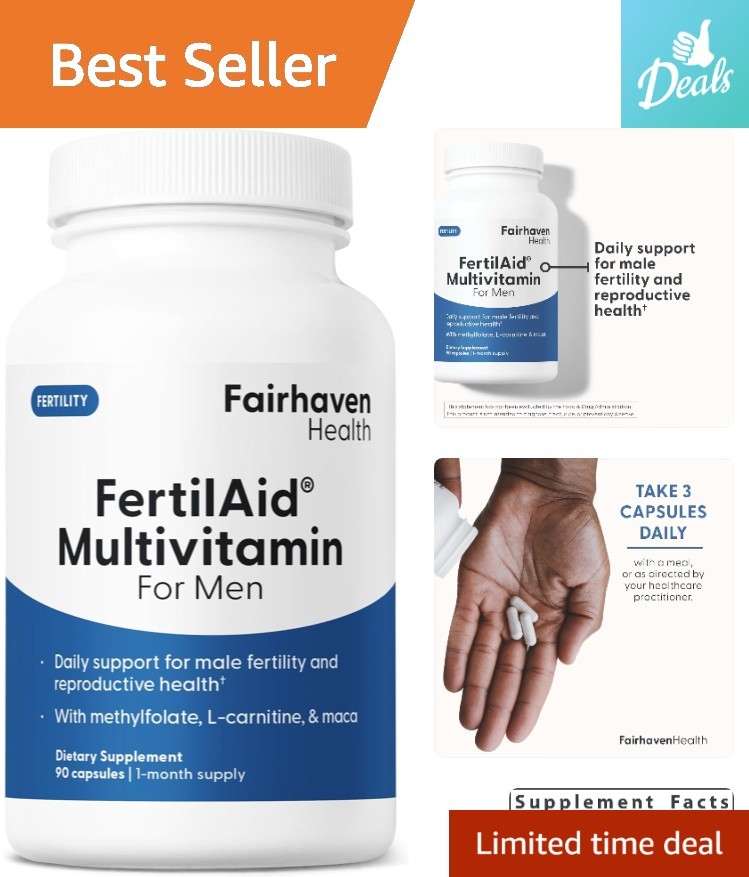 fertilaid for men ingredients l-carnitine FertilAid for Men - Trusted 90 Capsules for Optimal Male Fertility Support