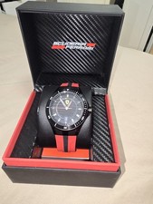 Scuderia Ferrari Men's Quartz Wristwatch Black Red Silicone w/ Box Booklet