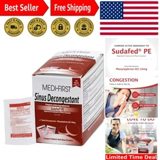 Rapid Sinus Pressure Relief - Medi-First Decongestant with Easy-Swallow Tablets
