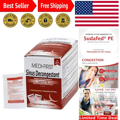 #ad Rapid Sinus Pressure Relief Medi First Decongestant with Easy Swallow Tablets $15.19