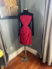 Lauren by Ralph Lauren Black and Red Long Sleeve Dress