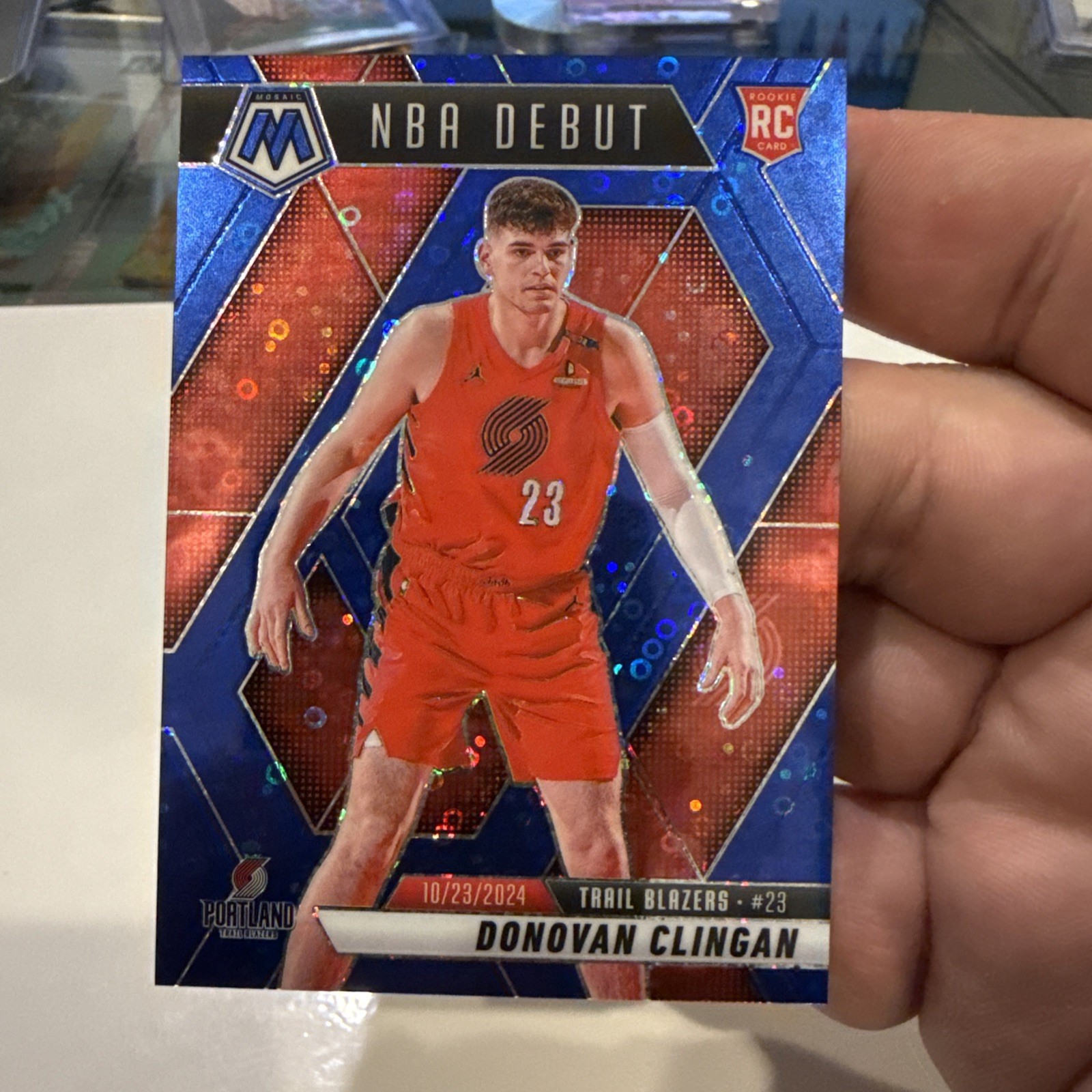 2024-25 Panini Mosaic Fast Break Donovan Clingan Blue Rookie NBA Debut 76/85