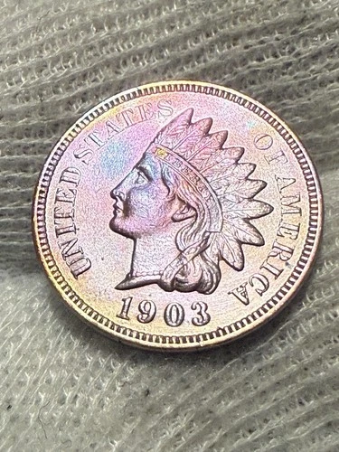1903 AU +Indian Head Cent,Higher Grade* Vintage Coin for a collection Toned