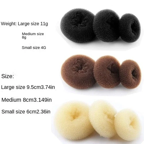 Small Medium large Fashion Hair Donut Bun Ring shaper Doughnut Style Updo - Picture 4 of 16