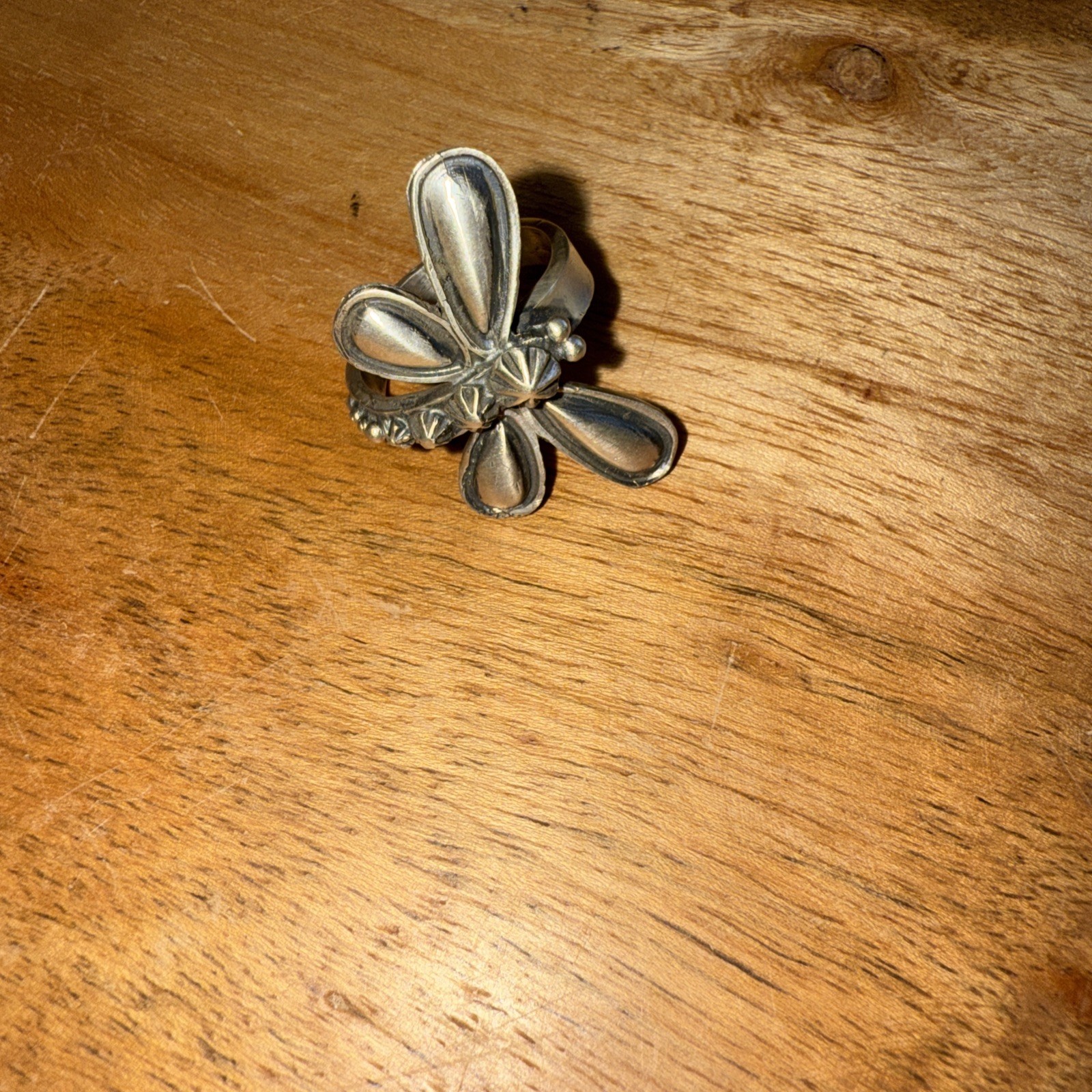 Sterling Silver Dragonfly Adjustable Ring - image 1