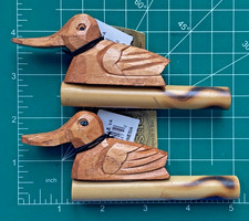 NEW LOT 2 Chesapeake Bay Handmade Wood Duck Whistle Call Made in Bali NOS TOY