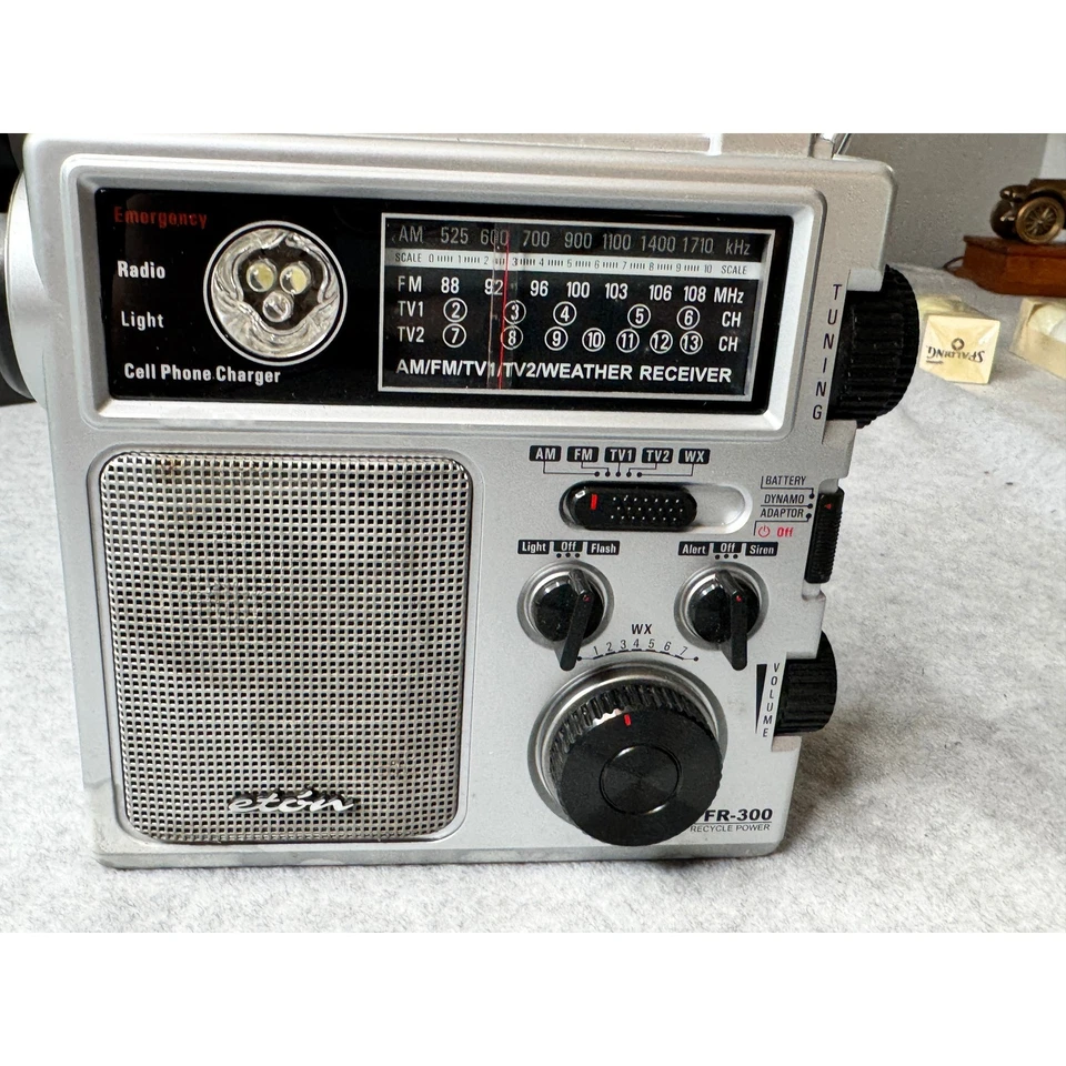 Eton FR-300 AM/FM/TV/Weather Radio Emergency Hand Crank Cell Phone Charger - Image 4 of 4