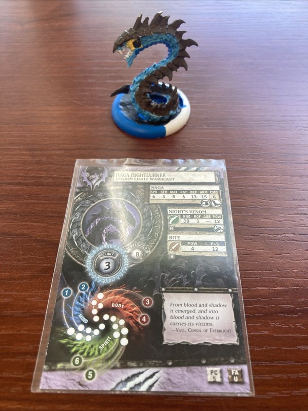 Painted Privateer Press Hordes Legion Of Everblight Naga Nightlurker, metal mini