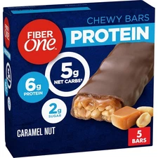 Fiber One Chewy Protein Bars, Caramel Nut, Snacks, 1.17 oz, 5 ct 