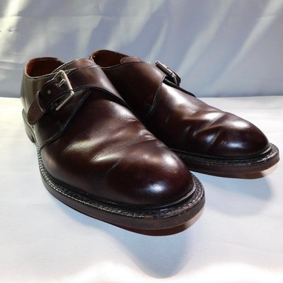 Allen Edmonds Mens 9 3E EEE Norwich Leather Single Monk Strap Shoes Brown WIDE