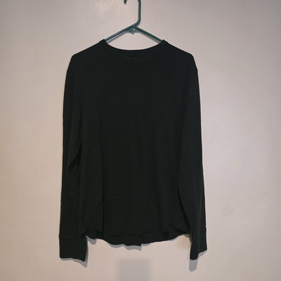 #ad Black Knit Gap Cotton Long Sleeve Athletic Fit Women#x27;s Top Comfort Size Large $9.99