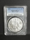 2002 1oz Silver American Eagle Dollar - PCGS MS 70