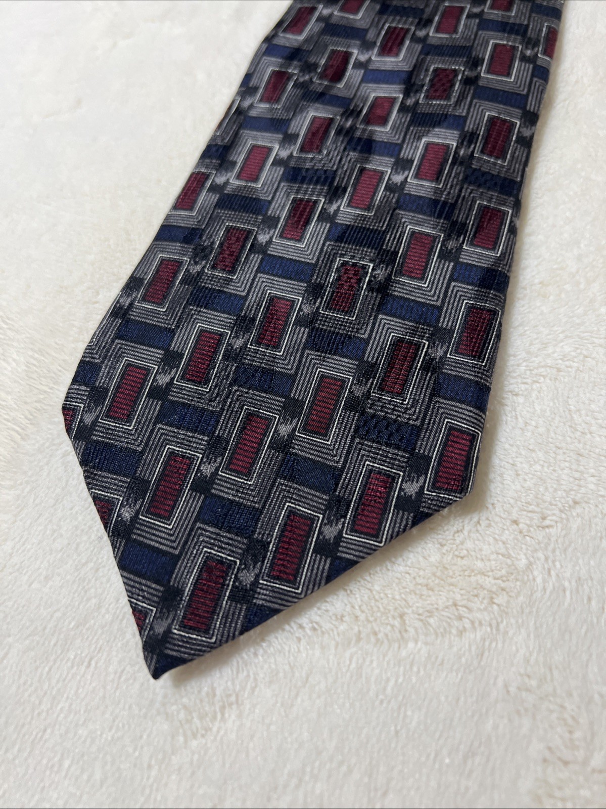 Ferrell Reed Nordstrom Mens NeckTie Blue Silk VTG Handmade Italy