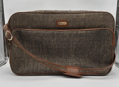 Vintage 80 s Samsonite Tweed Suitcase Carry On Travel Bag Special Collection