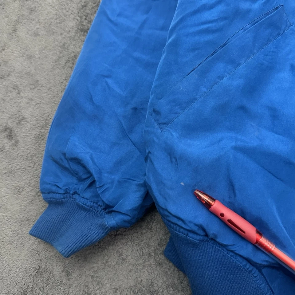 Conjunto de 2 jaquetas e calças vintage de seda agosto azul tamanho pequeno anos 90 esportes - Imagem 3 de 4