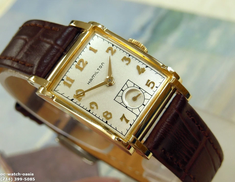 Hamilton Perry 1946 vintage, impresionante esfera plateada, reparado, 1 año de garantía Foto 3 de 4