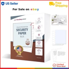 Blue Security Paper Multi-Purpose 8.5 x 11 Unauthorized Copy Fraud Prevention