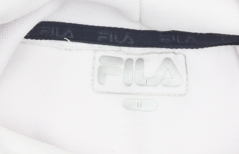 Felpa con cappuccio pullover Fila uomo bianca M accento logo