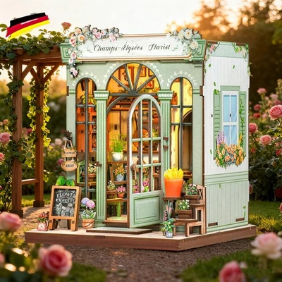 DIY Book Nook Kit 3D Holzpuzzles Booknook Bücherregal Miniaturhaus Geschenk LED