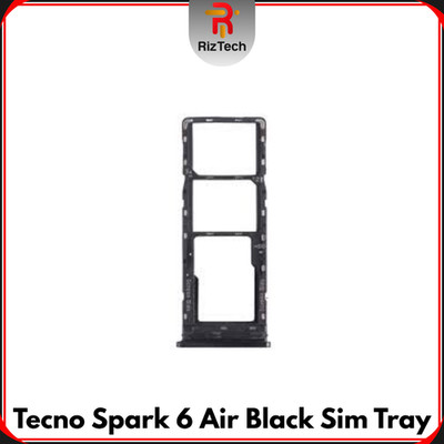 Für Tecno Spark 6 Air Ersatz Sim Tray Halter Slot (schwarz) - UK Verkäufer