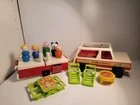 Vintage Fisher Price Little People Family Car Jeep Pop-Up Camper Set #992 1979