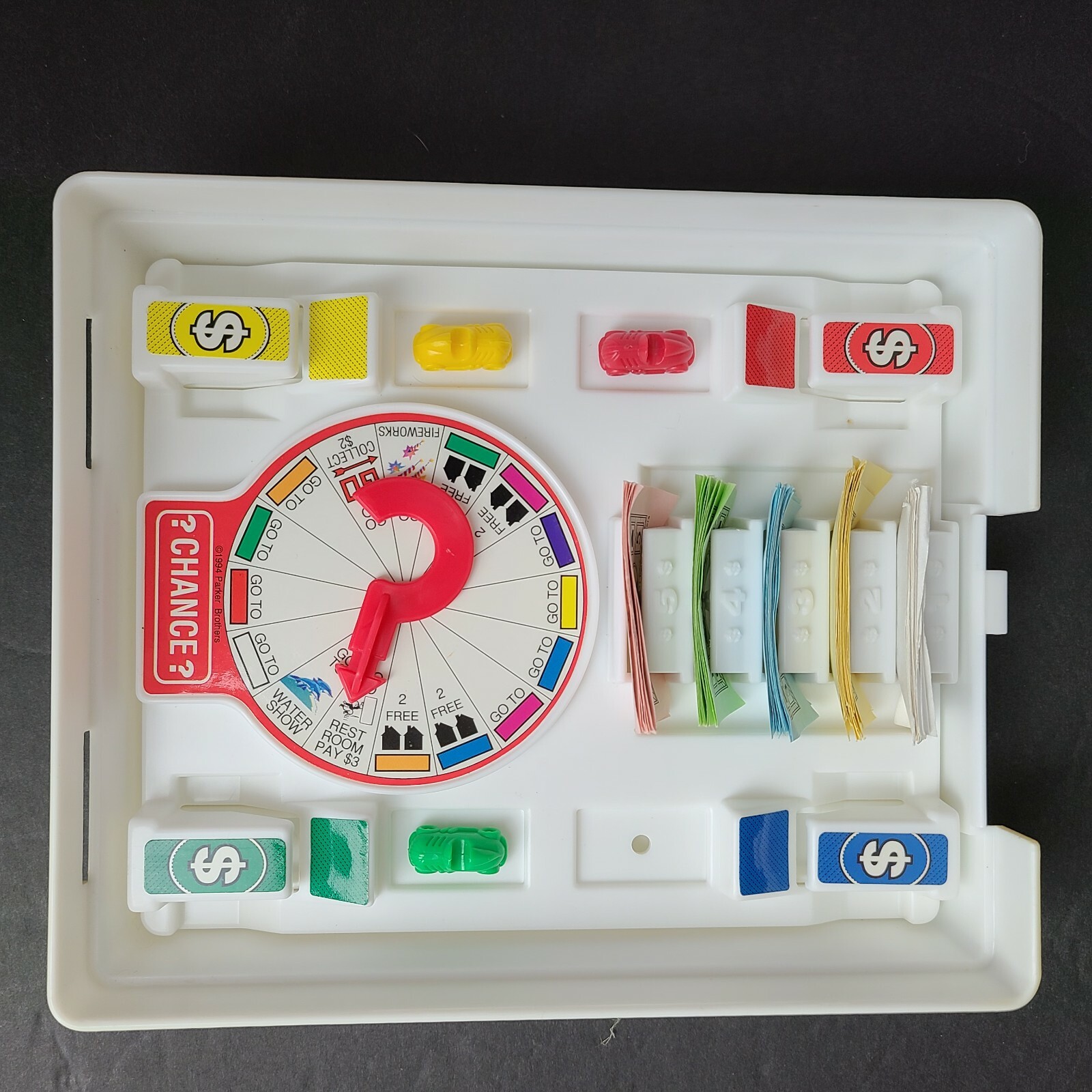 Monopoly Jr Junior Travel Game Parker Brothers 1994 w/cash And 3 Cars