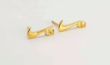 Nike Earrings - Nike Swoosh Earrings - Gold Studs - Unisex - OBJ - Fathers Day
