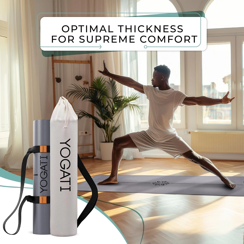 Eco-Friendly Non-Slip Yoga Mat with Free Yoga Bag and Adjustable Carry Strap – Premium Rubber Yoga Mat for Women, Men, and All Levels – Perfect for Home, Studio, or Travel Use Eco-Friendly Non-Slip Yoga Mat with Free Yoga Bag and Adjustable Carry Strap – Premium Rubber Yoga Mat for Women, Men, and All Levels – Perfect for Home, Studio, or Travel Use