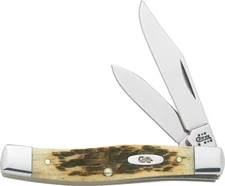 Case Knives XX Cutlery Folding Small Texas Jack Amber Pocket Knife 077