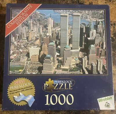 New York City Twin Towers WREBBIT 1000pc w/ Perfalock Commemorative ...